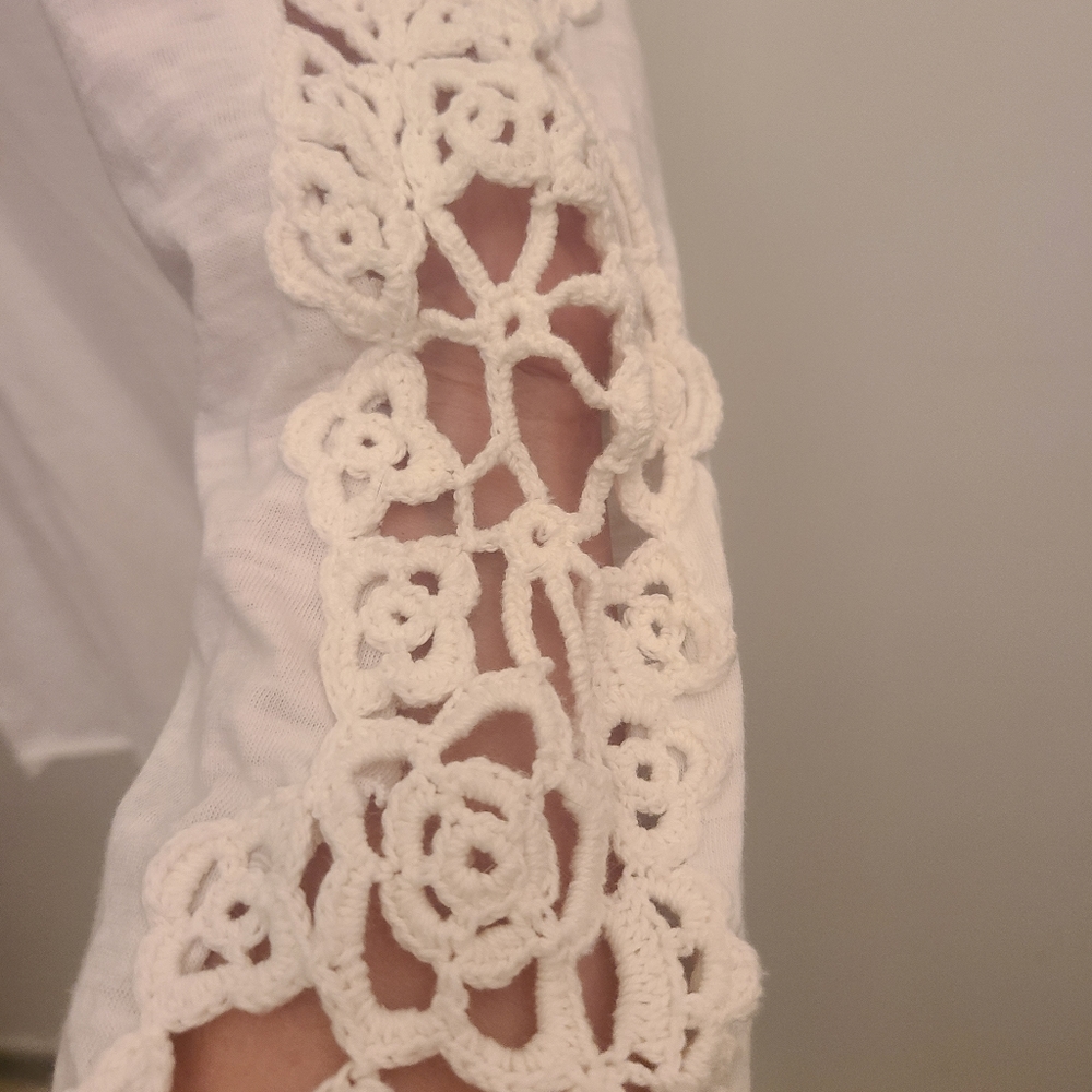 White Crocheted Elbow Patch - image 4